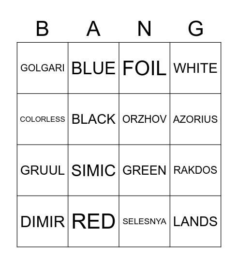 Bulk Bag Bingo Card