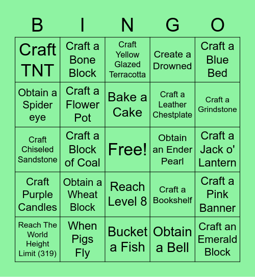 MC Bingo Round 1 Bingo Card