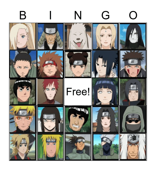 Naruto Bingo Card