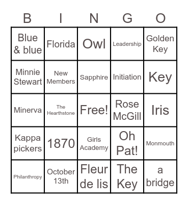 Kappa Bingo Card