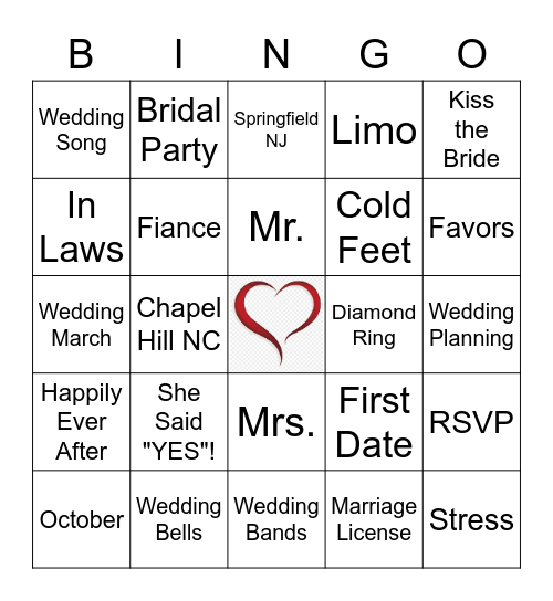 ENGAGEMENT PARTY Bingo Card