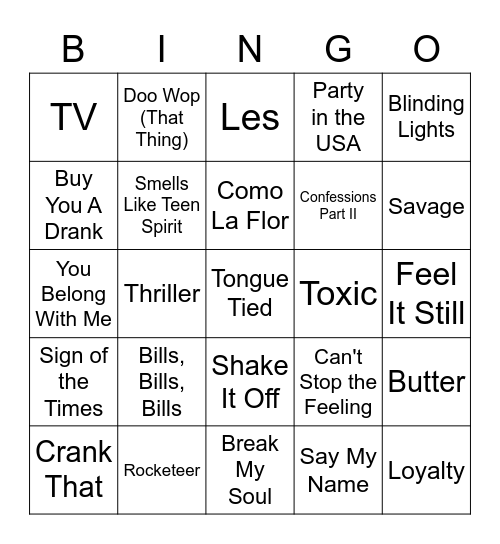 MINGO! Bingo Card