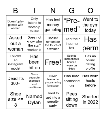 Human Bingo Card