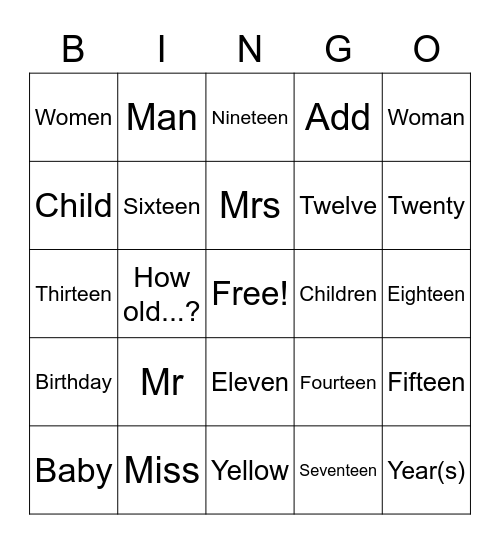 Bingo Card