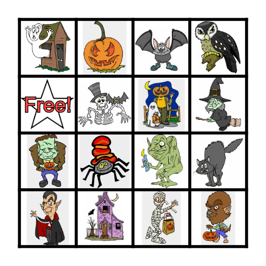 Halloween Bingo! Bingo Card