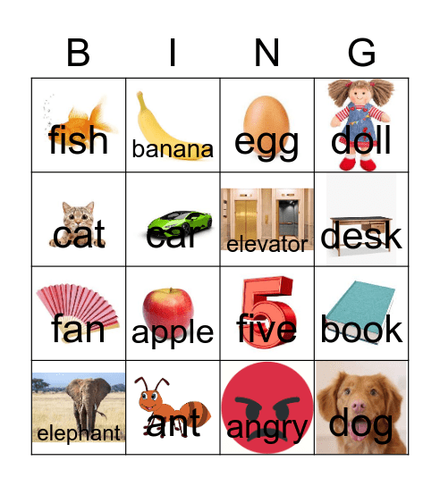 ABC-DEF Bingo Card