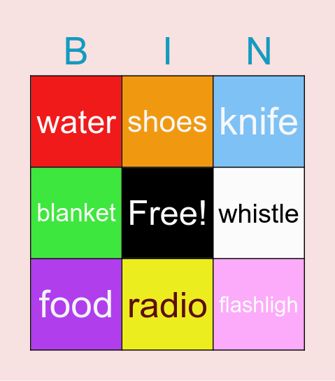 防災單字 Bingo Card