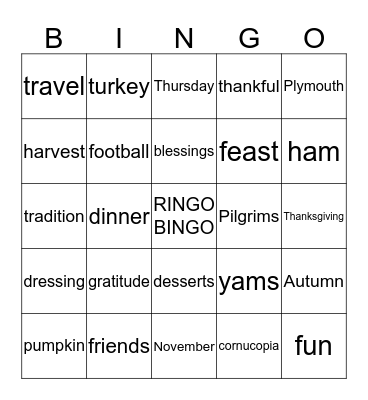 Thanksgiving In Midland, Texas Bingo Card