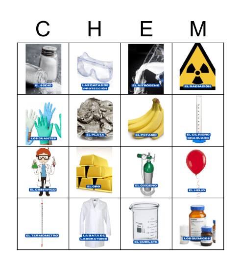 Chemistry Loteria Bingo Card