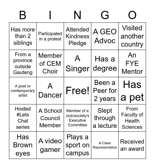 Trivial Bingo Card