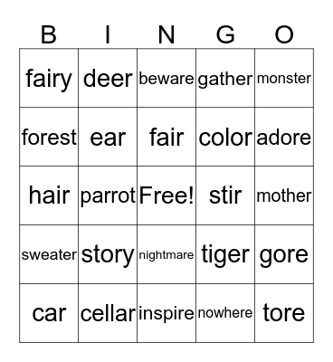 Happy Halloween! Bingo Card