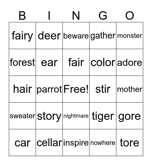 Happy Halloween! Bingo Card