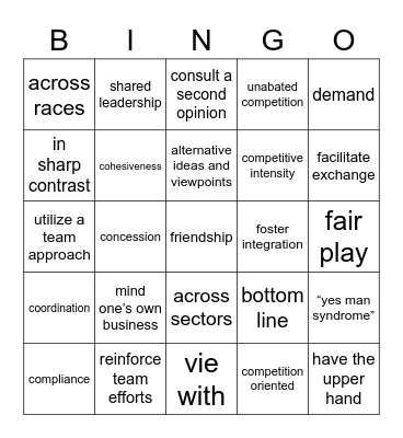 1.2 Bingo Card