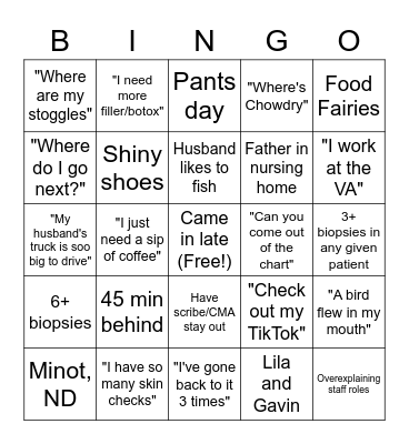 Farah Bingo Card