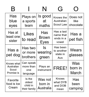 Cubs Bingo Card