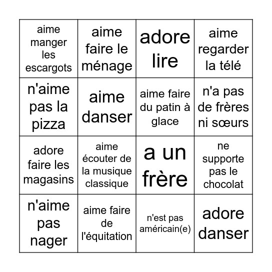 Trouve quelqu'un qui... Bingo Card