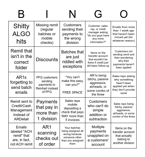 CashApp Problems! Bingo Card