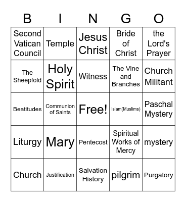 G8 Unit 1 Bingo Card