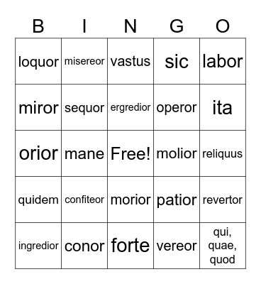 Kraken 2, Lesson 6 Bingo Card