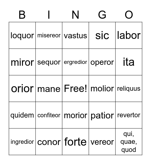 Kraken 2, Lesson 6 Bingo Card