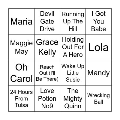All Time Classics Bingo Card