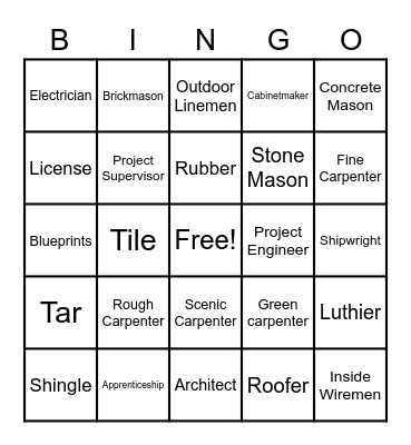 CTE: Careers Bingo Card