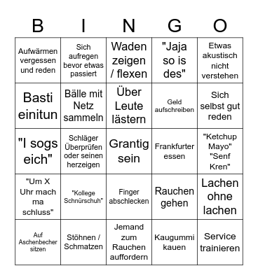 Josef Bingo Card