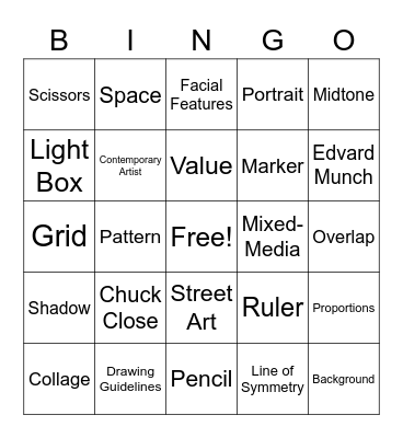 Art Bingo Card