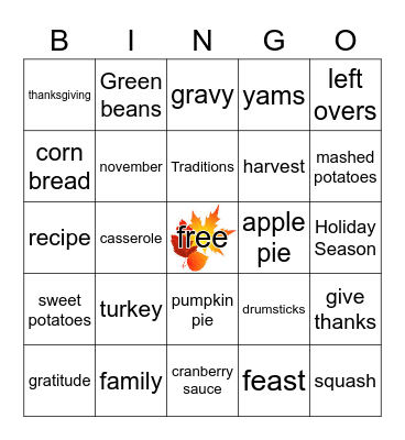 Friendsgiving Bingo Card