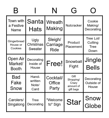 Hallmark Christmas Movie Bingo Card