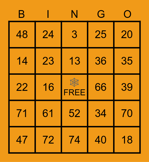 HCCA HALLOWEEN Bingo Card