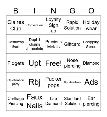 3406 Bingo Stars Bingo Card