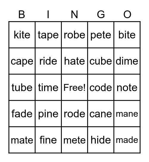 Magic e Bingo Card