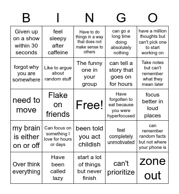 I am awesome Bingo Card