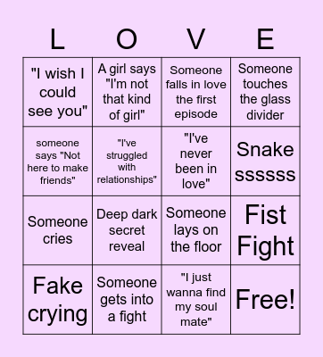 LOVE IS BLIND! Bingo Card