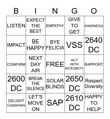 Everyday Rock Stars! Bingo Card