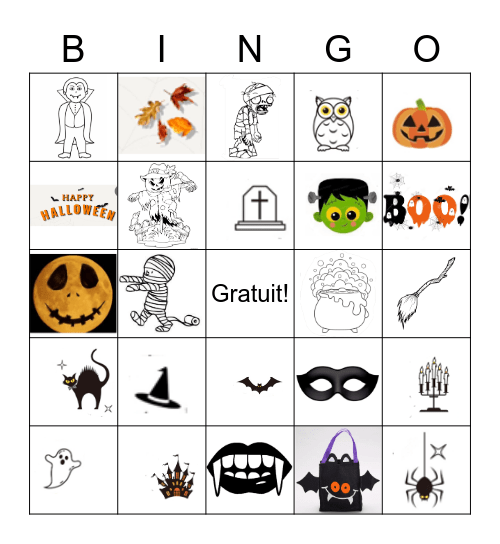 Bingo d'Halloween Bingo Card