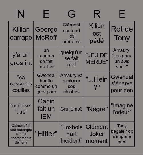 Bingautiste Bingo Card