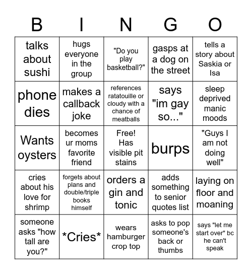 Austin Bingo Card