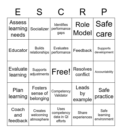 Prepare 2 Precept Bingo Card