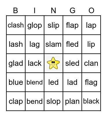 Initial "L" Blend Bingo Card