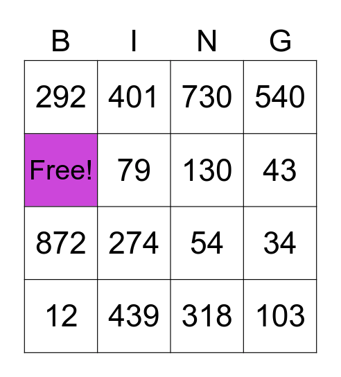 Skip Counting_2nd Bingo Card