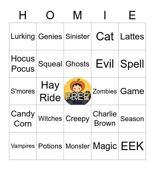 Halloween@Home: October 24-29 Bingo Card