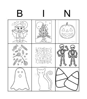 Halloween (Kindergarten) Bingo Card
