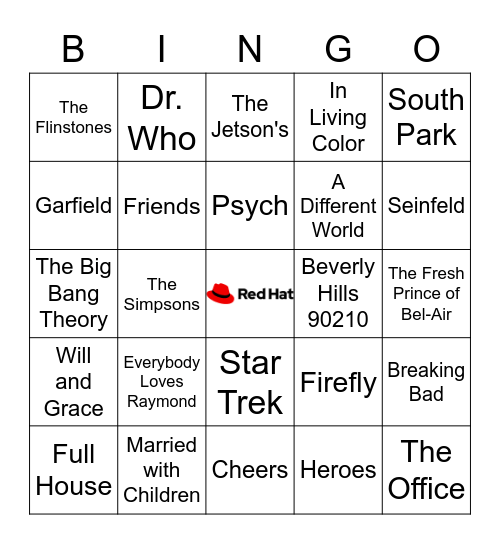 TV Characters Bingo Card