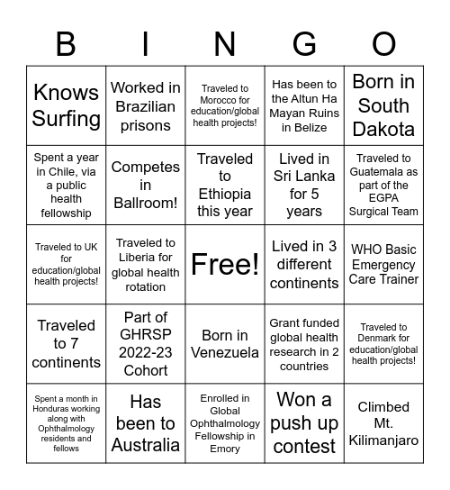 Bingo Card