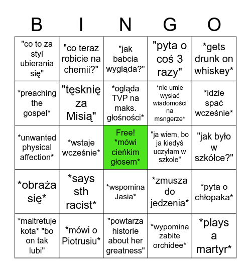 babcia bingo Card