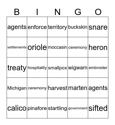 Night of the Full Moon Bingo Card