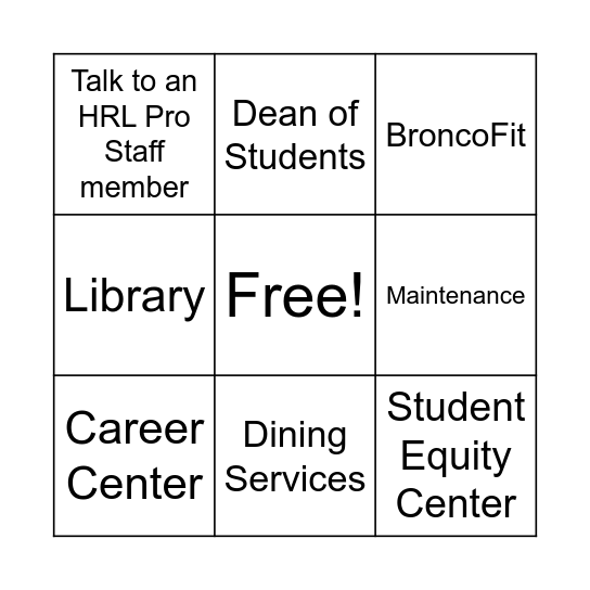 Spring Training Mixer Bingo Card