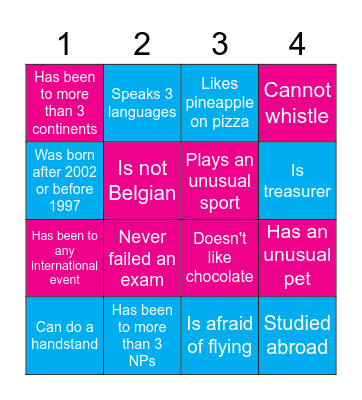 Find someone who... Bingo Card